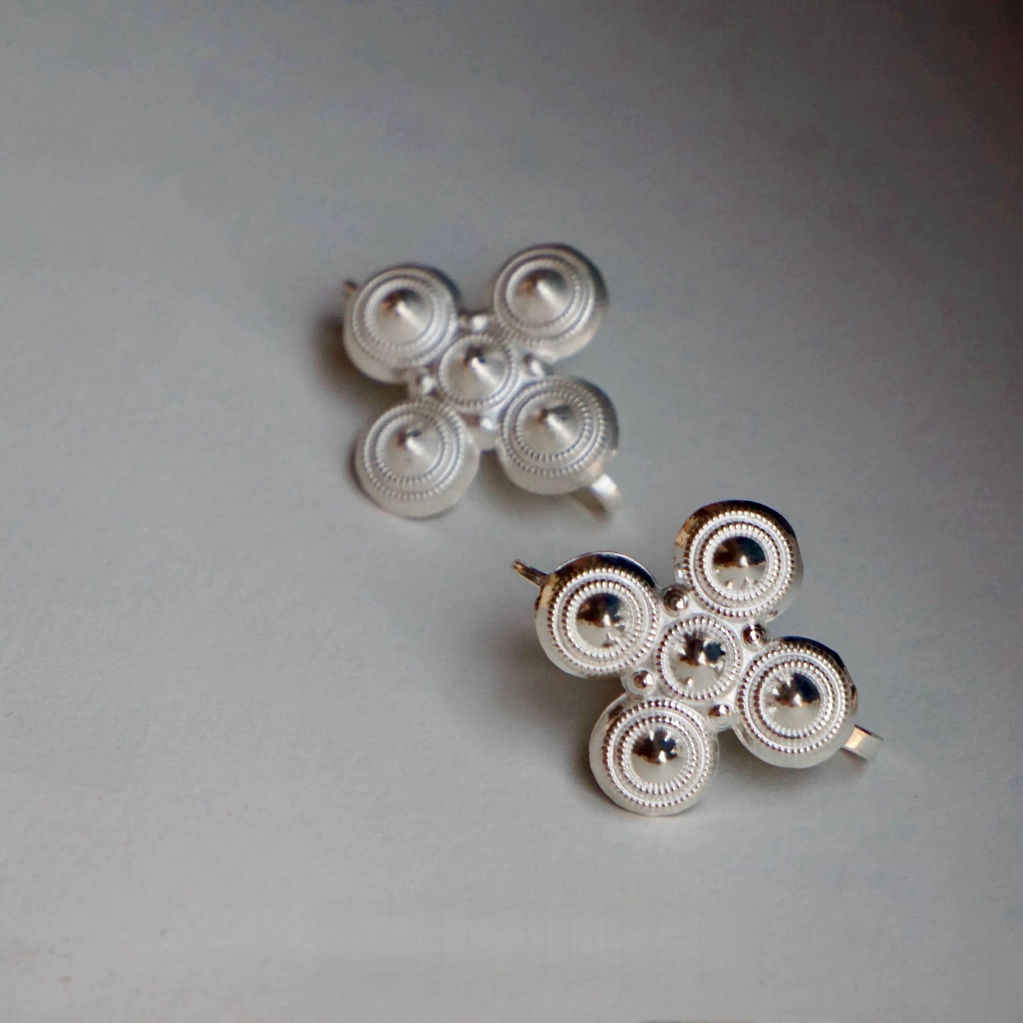 Authentic Yi Ethnic Silver Earrings | Handcrafted Tribal Jewelry | Unique Matte/Polished Earrings Gift