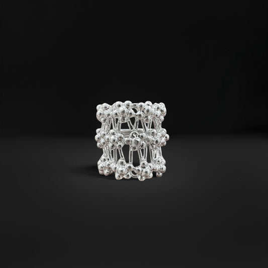 Handcrafted Silver Berries Cluster Ring: Timeless Elegance with Ethnic Charm