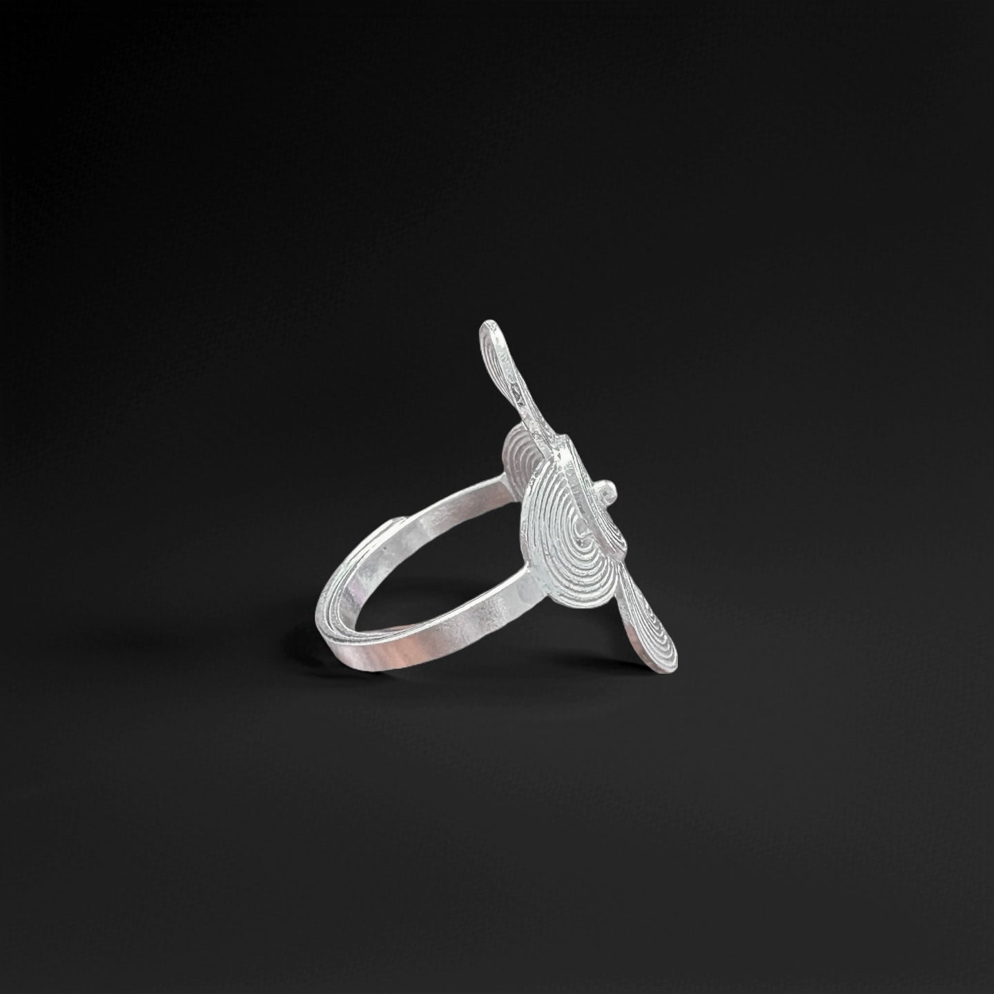 Yi Ethnic Silver Spiral Ring - Handmade Tribal Jewelry