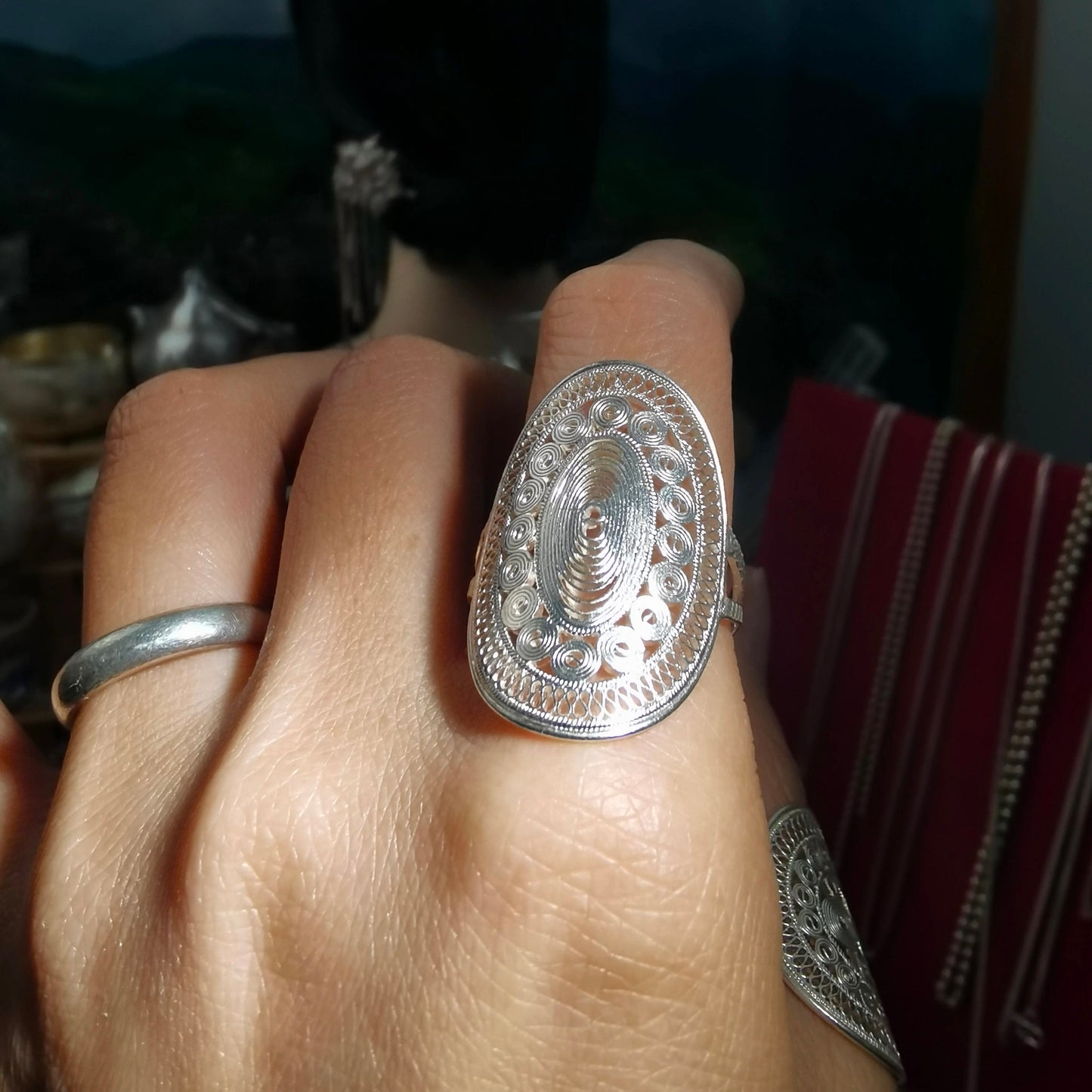 Handcrafted Silver Ring: Ethnic Spiral Filigree Design, Timeless Elegance