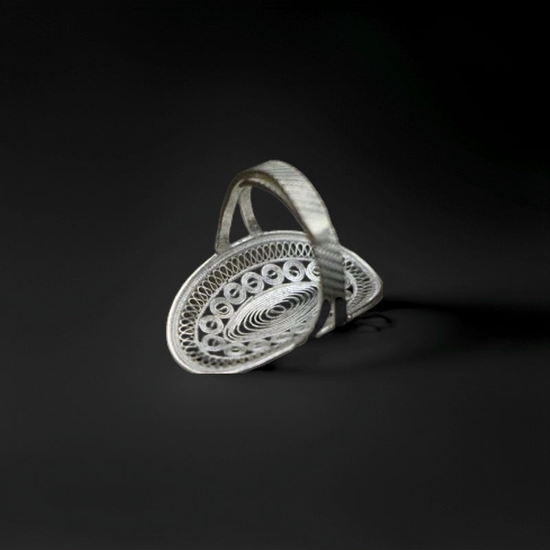 Handcrafted Silver Ring: Ethnic Spiral Filigree Design, Timeless Elegance