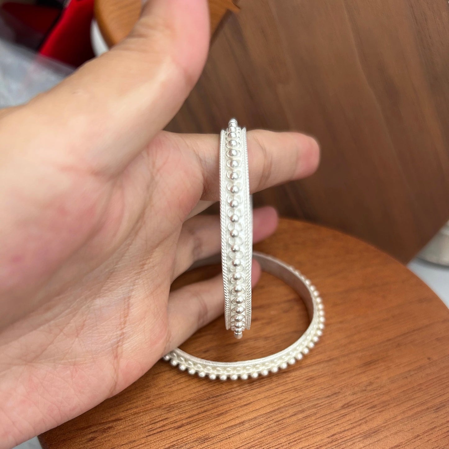 Starry Sky-Inspired Bubble Bead Pattern Silver Bracelet: A Distinctive Yunnan Yi Ethnic Jewelry Masterpiece