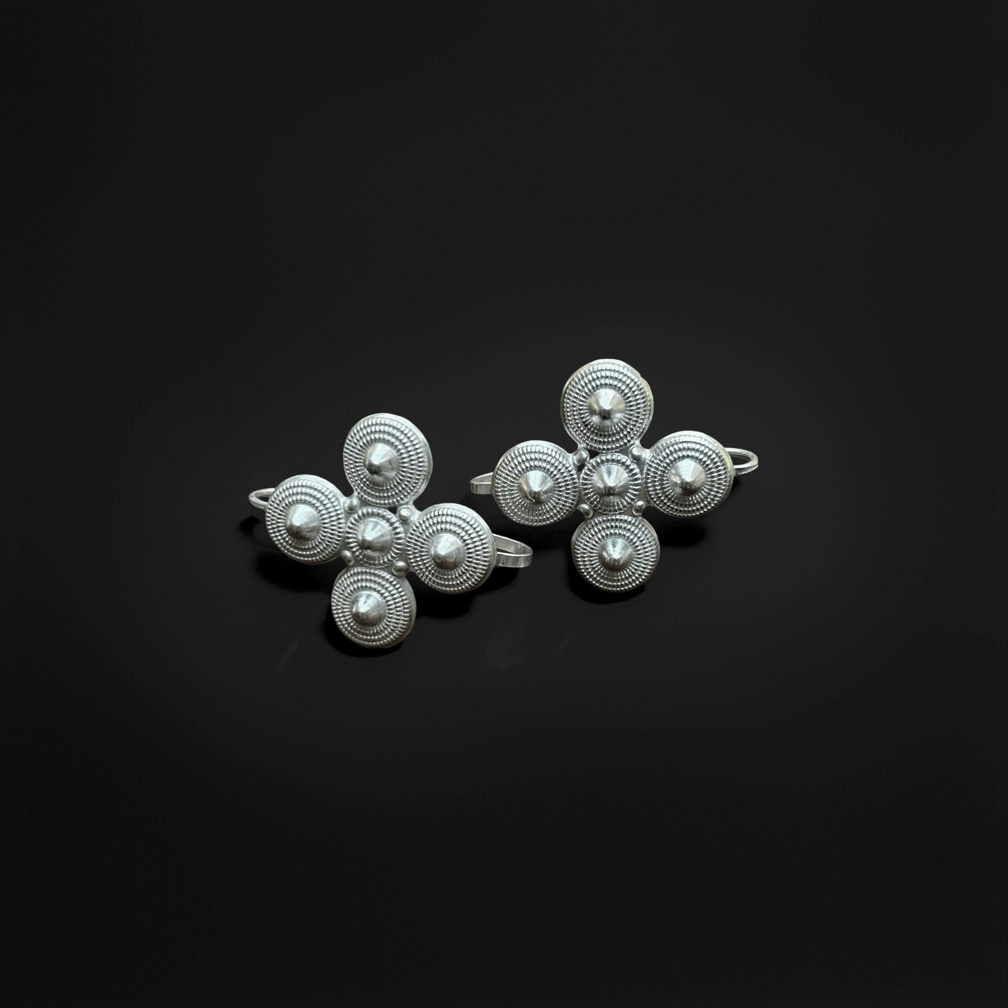 Authentic Yi Ethnic Silver Earrings | Handcrafted Tribal Jewelry | Unique Matte/Polished Earrings Gift