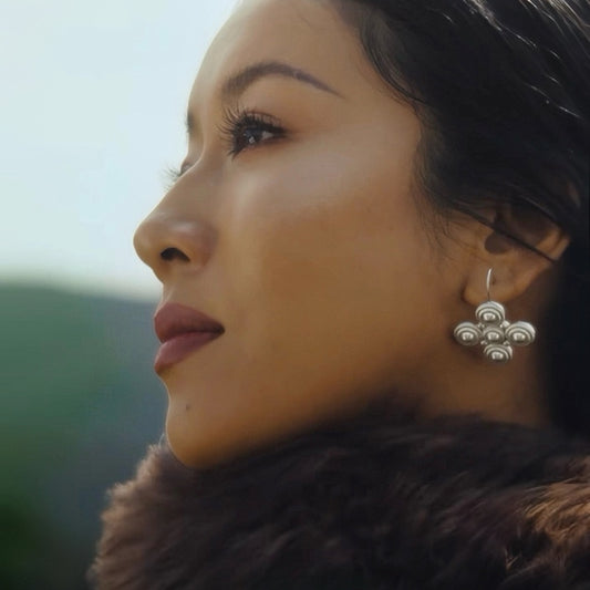 Authentic Yi Ethnic Silver Earrings | Handcrafted Tribal Jewelry | Unique Matte/Polished Earrings Gift