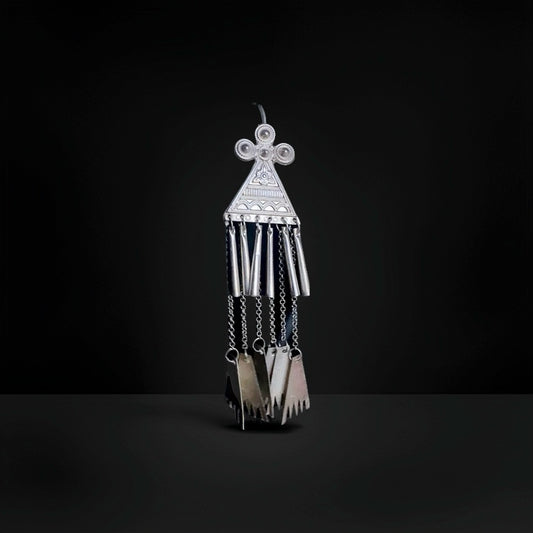 Yi Ethnic Silver Earrings: Traditional Tribal Charm for Boho & Festival Styles