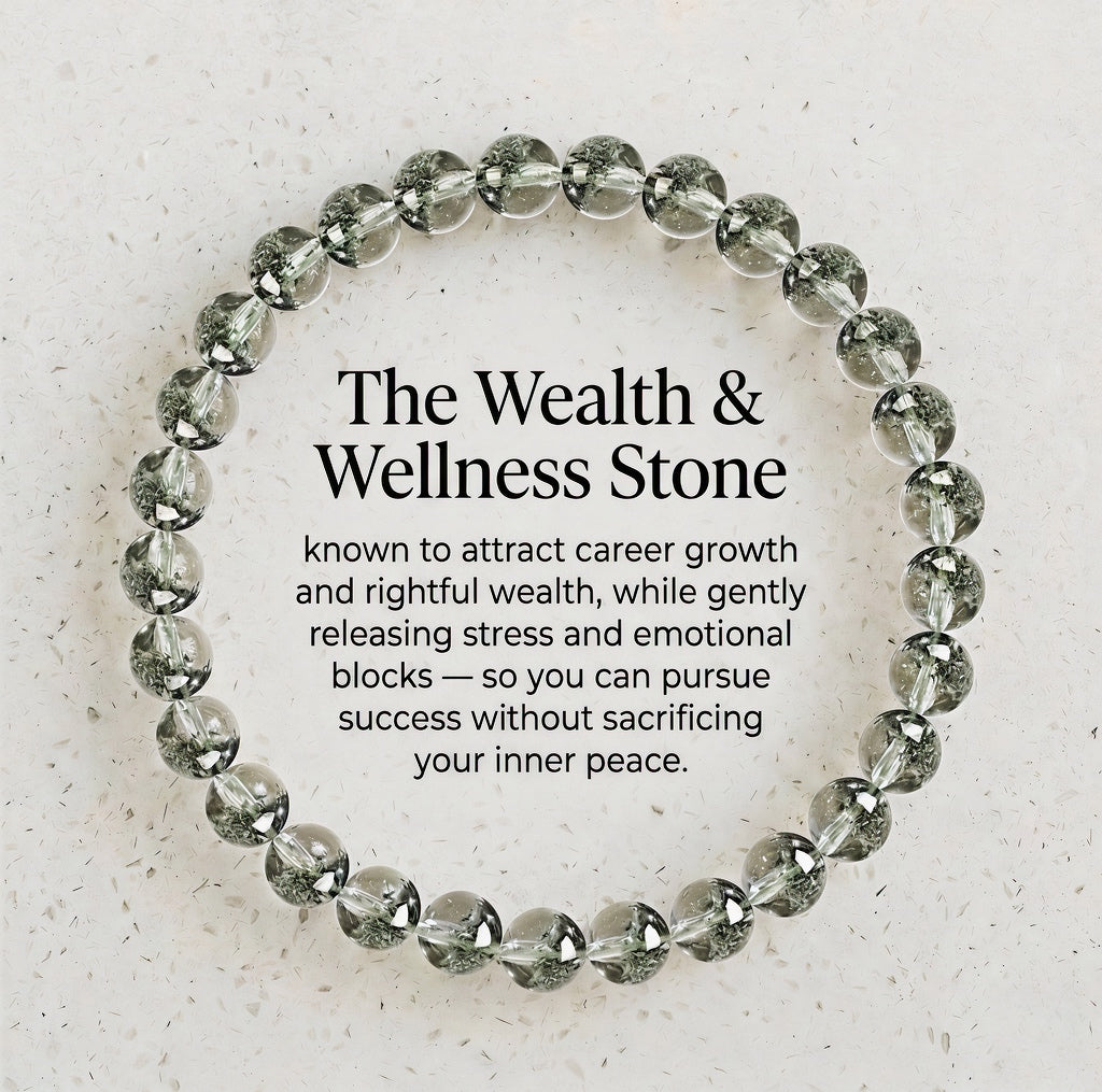 Green Phantom Quartz The Wealth & Wellness Stone-bracelet