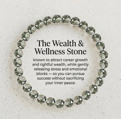 Green Phantom Quartz The Wealth & Wellness Stone-bracelet
