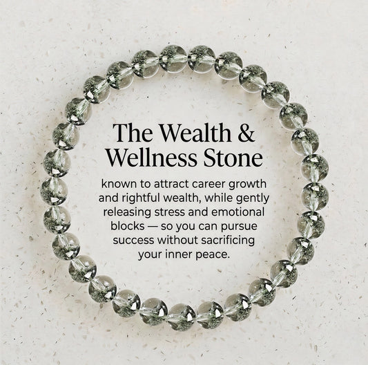 Green Phantom Quartz The Wealth & Wellness Stone-bracelet