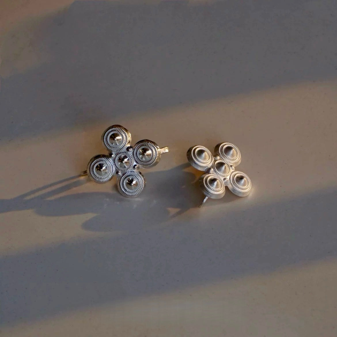 Authentic Yi Ethnic Silver Earrings | Handcrafted Tribal Jewelry | Unique Matte/Polished Earrings Gift‌