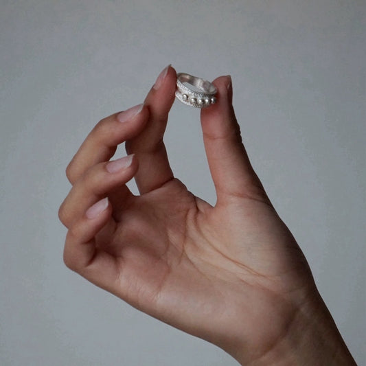 Yi Ethnic Sterling Silver Ring: Minimalist Tribal Design with Handcrafted Details