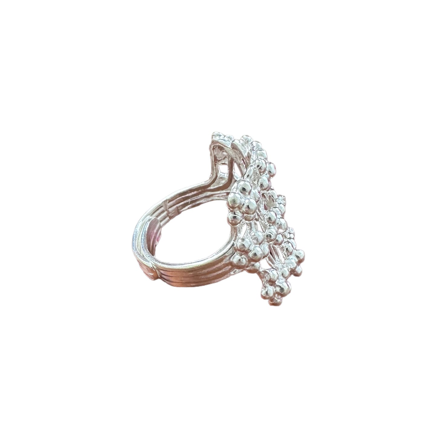 Handcrafted Silver Berries Cluster Ring: Timeless Elegance with Ethnic Charm