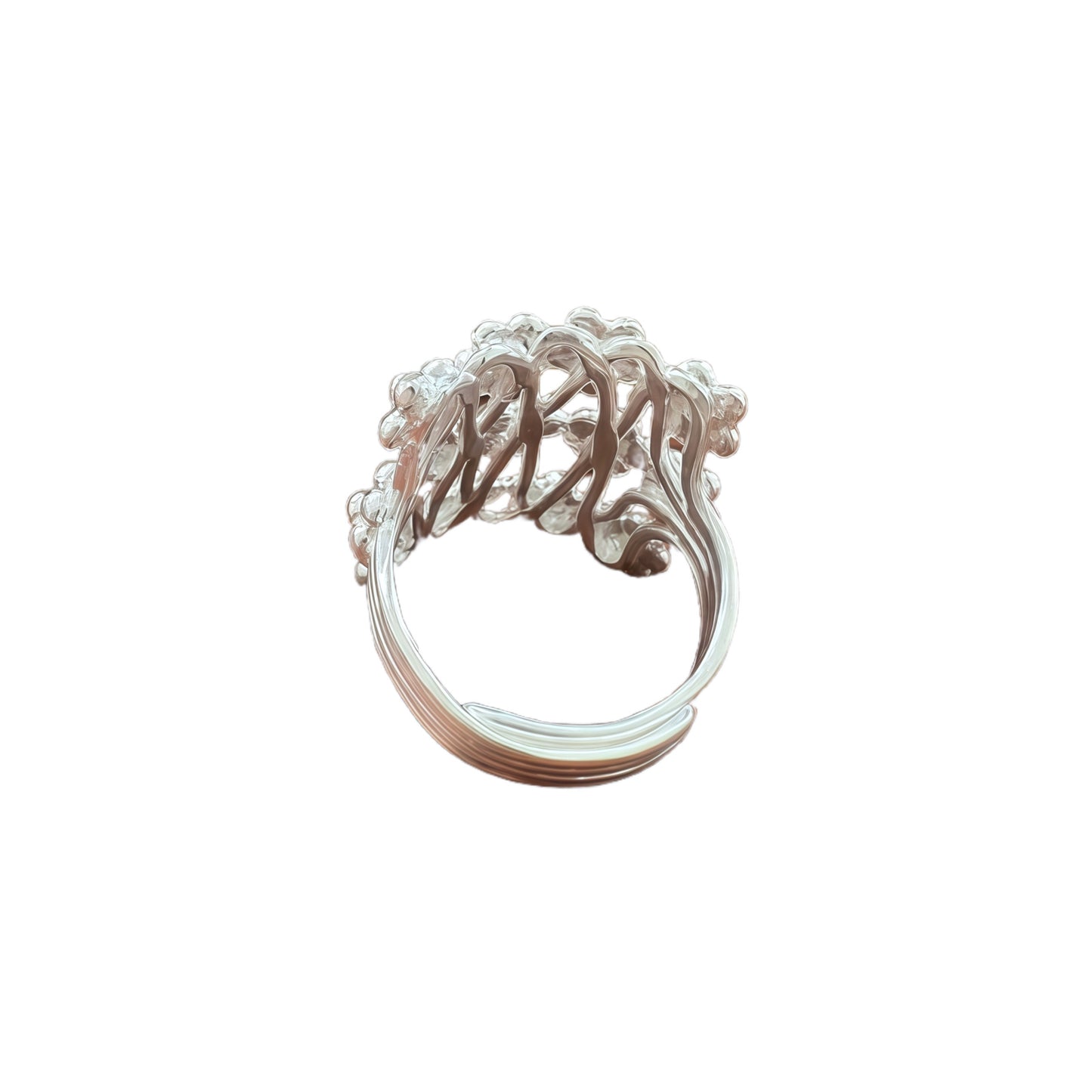 Handcrafted Silver Berries Cluster Ring: Timeless Elegance with Ethnic Charm