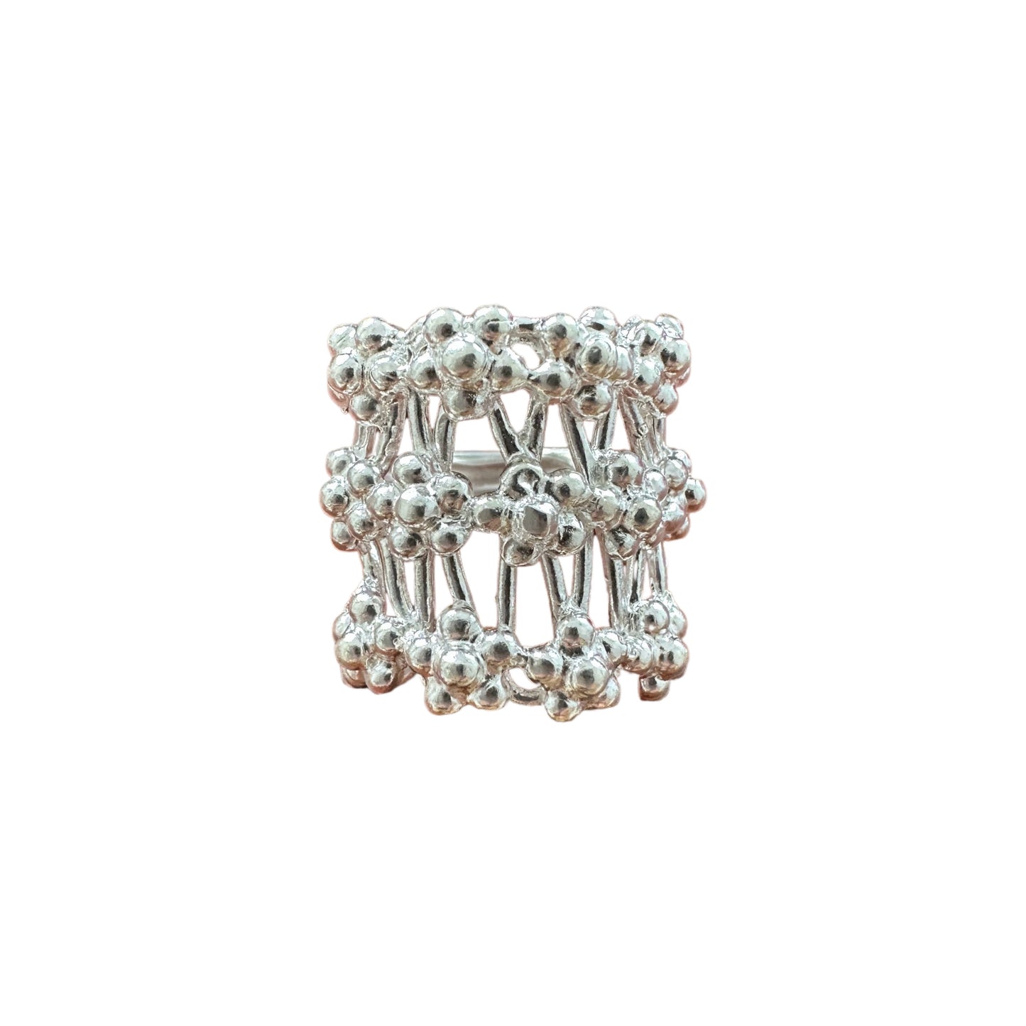Handcrafted Silver Berries Cluster Ring: Timeless Elegance with Ethnic Charm