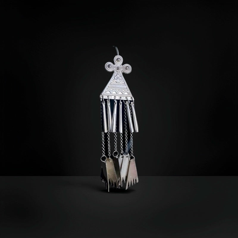 Yi Ethnic Silver Earrings: Traditional Tribal Charm for Boho & Festival Styles‌