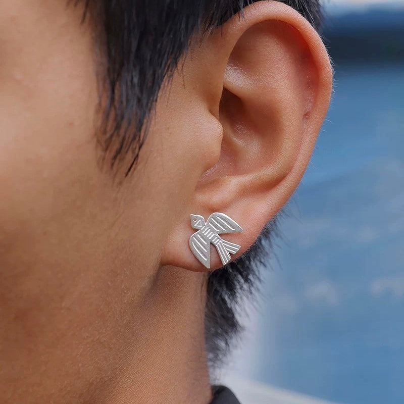 Eagle Motif Silver earrings Yi heritage craftsmanship