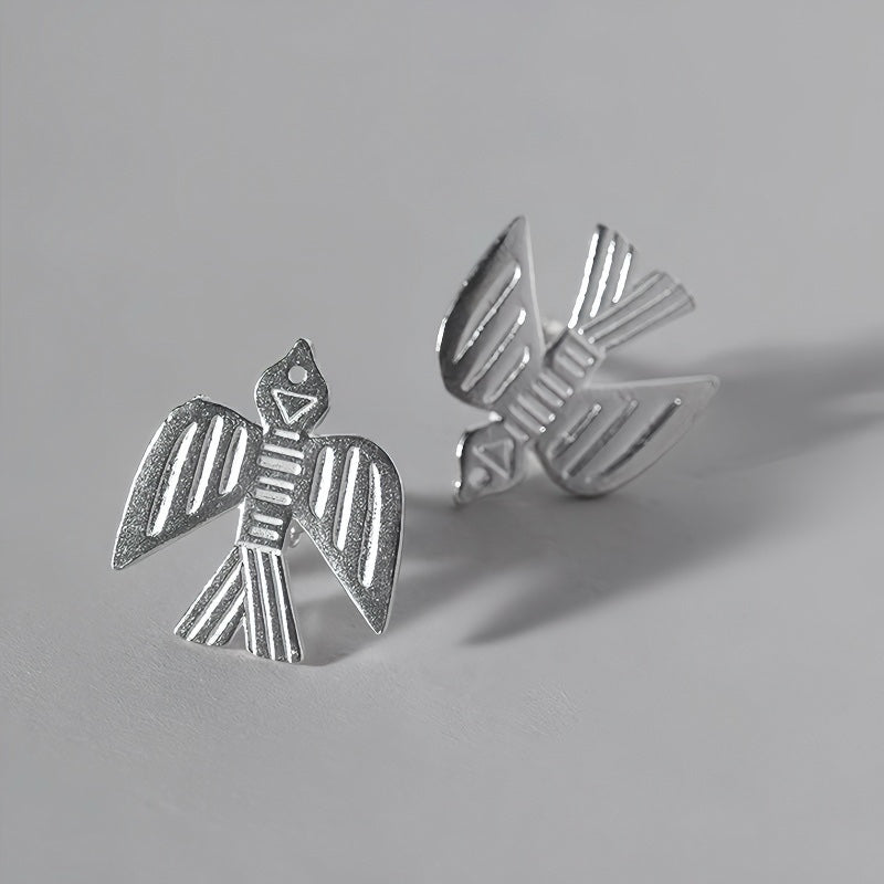 Eagle Motif Silver earrings Yi heritage craftsmanship