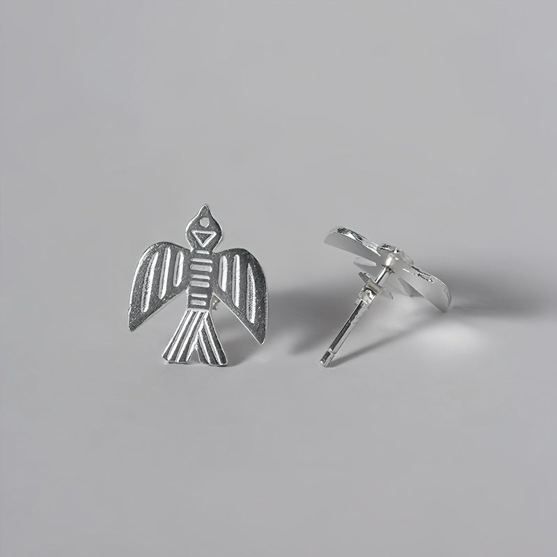 Eagle Motif Silver earrings Yi heritage craftsmanship
