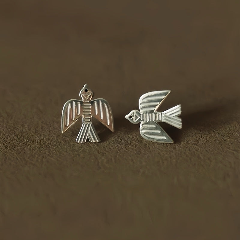 Eagle Motif Silver earrings Yi heritage craftsmanship