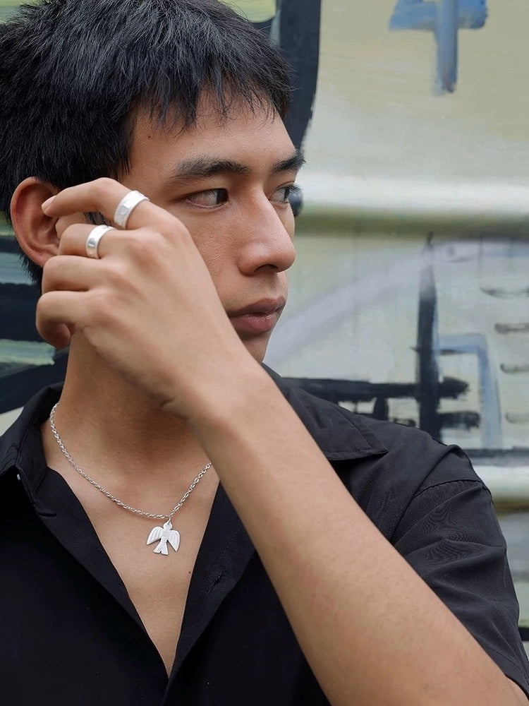 Eagle Motif Silver Necklace Symbolic ethnic jewelry Cultural heritage gift for her/him