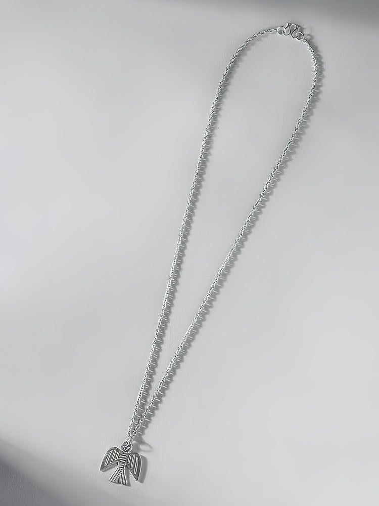 Eagle Motif Silver Necklace Symbolic ethnic jewelry Cultural heritage gift for her/him