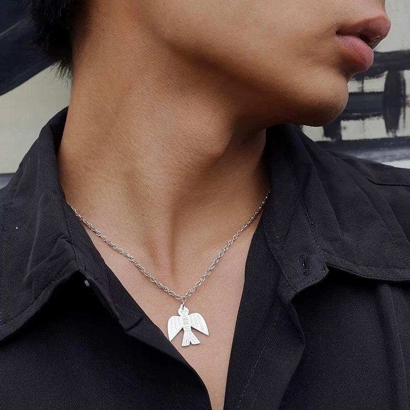 Eagle Motif Silver Necklace Symbolic ethnic jewelry Cultural heritage gift for her/him